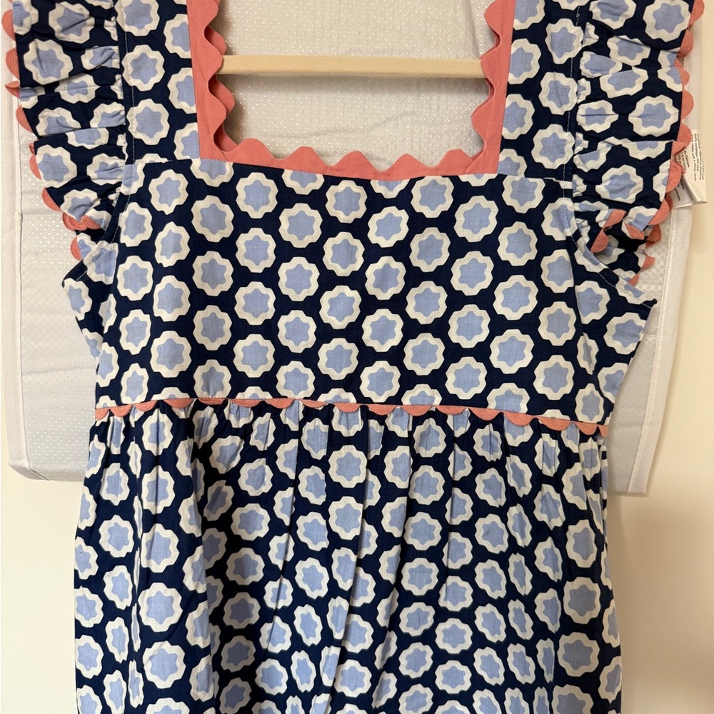 Printfresh Navy, Pink, ans White Geometric Top